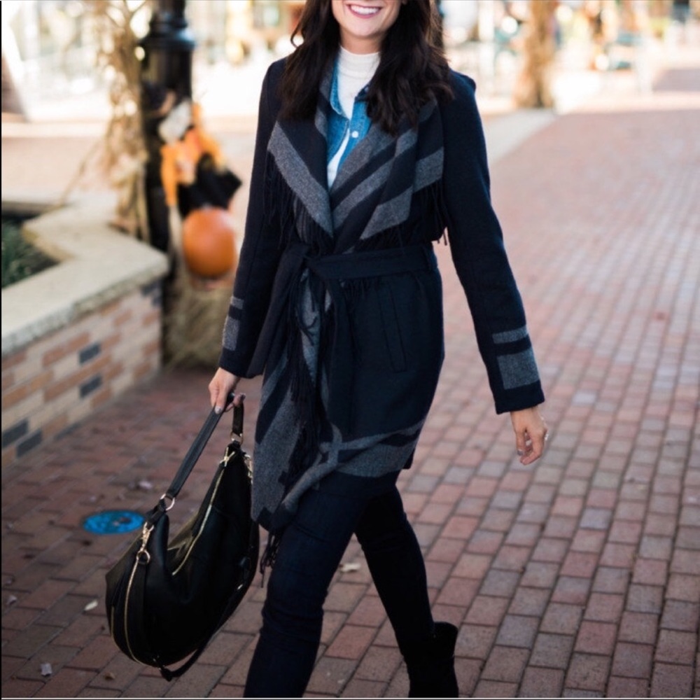 NWT Fringe Wrap Coat